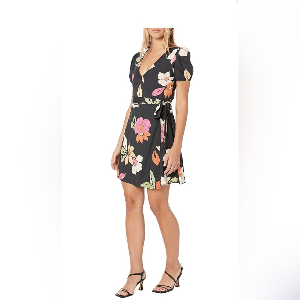 Billabong Hot Topics Floral Mini Wrap Dress